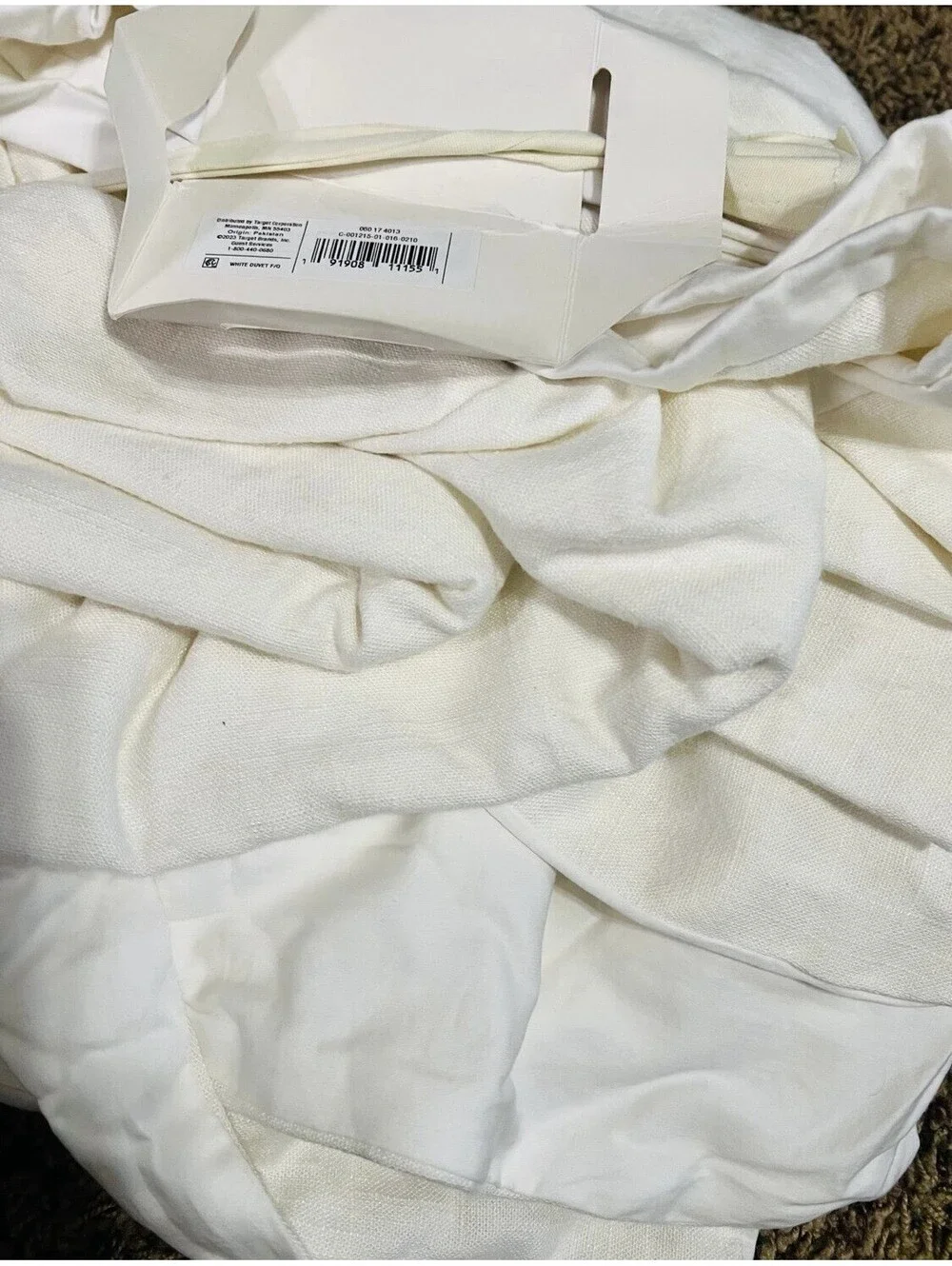 Casaluna Heavyweight Linen Duvet Queen light cream ivory quilt blanket New